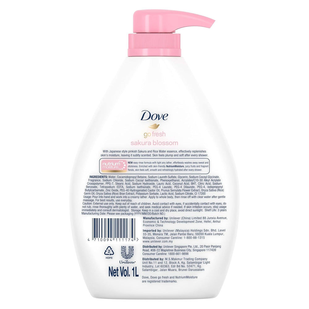 DOVE SAKURA BLOSOM BODY WASH 1 LTR - SuperMarcheStore