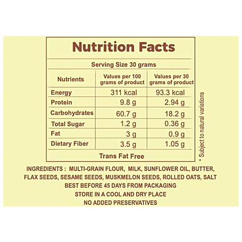 EARTHY BLISS MULTI GRAIN LAVASH 110 GM - SuperMarcheStore