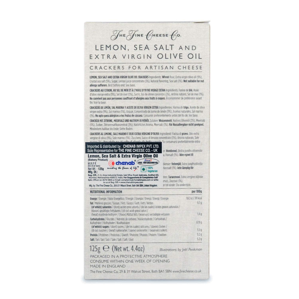FC LEMON SEA SALT AND EXTRA VIRGIN OLIVE OIL CRACKERS 125 GM - SuperMarcheStore