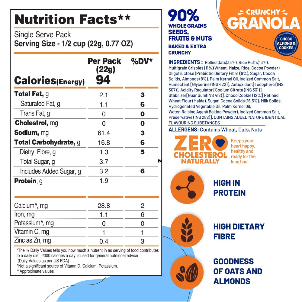FIT AND FLEX CRUNCHY GRANOLA CHOCO ALMOND COOKIES - SuperMarcheStore