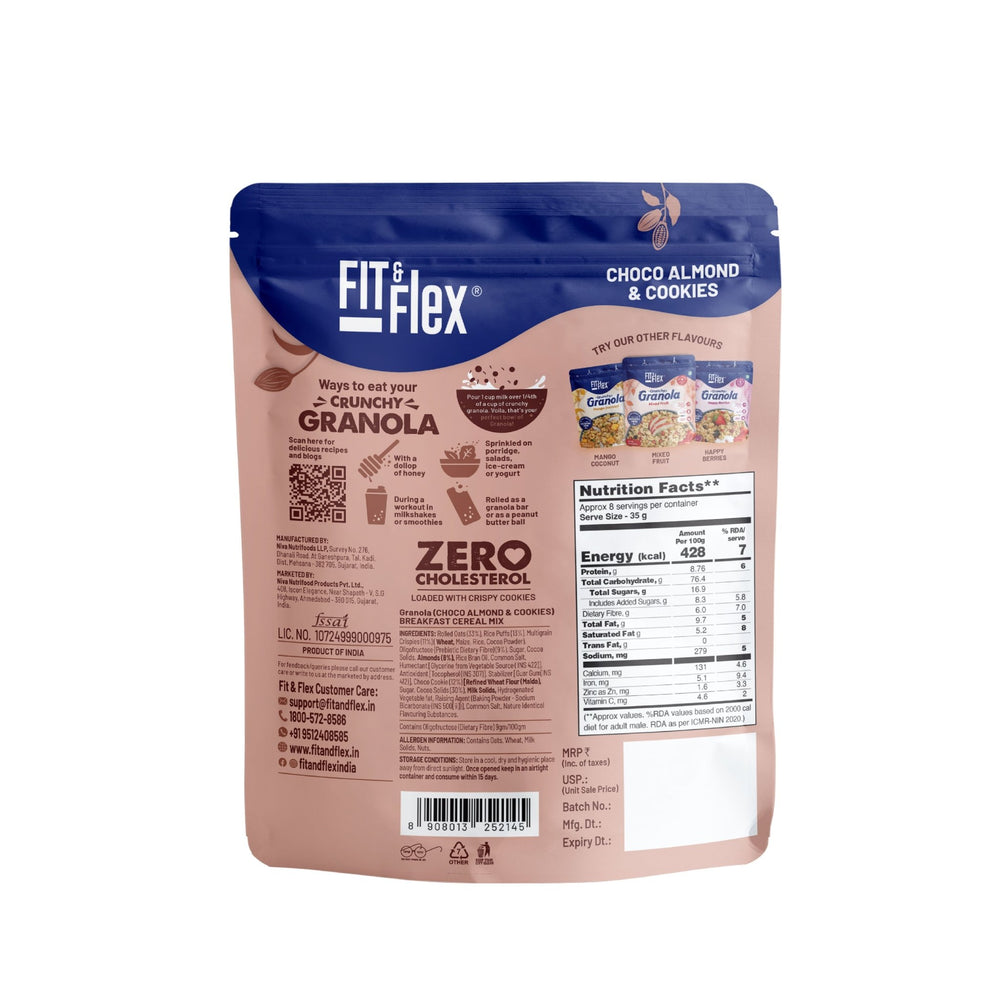 FIT AND FLEX CRUNCHY GRANOLA CHOCO ALMOND COOKIES - SuperMarcheStore