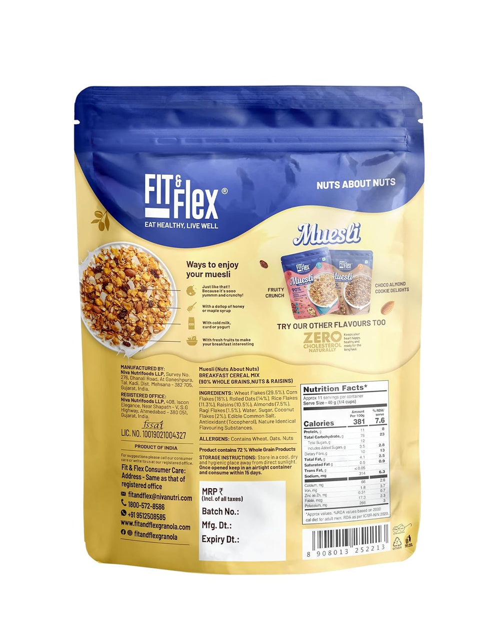 FIT AND FLEX MUESLI NUTS ABOUT NUTS - SuperMarcheStore