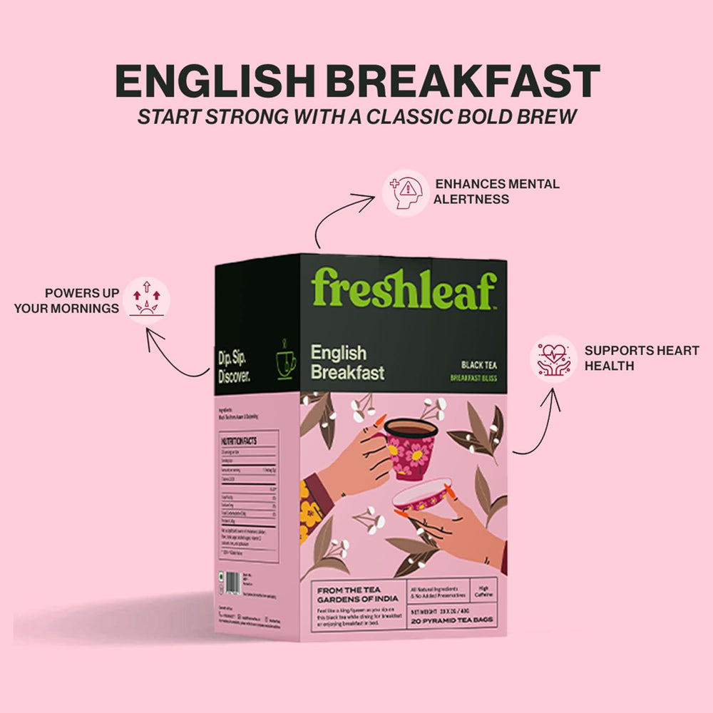 FRESHLEAF ENGLISH BREAKFAST BLACK TEA 20 BAGS 40 GM - SuperMarcheStore