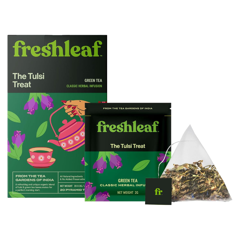 FRESHLEAF TULSI TREAT GREEN TEA 20 BAGS 40 GM - SuperMarcheStore
