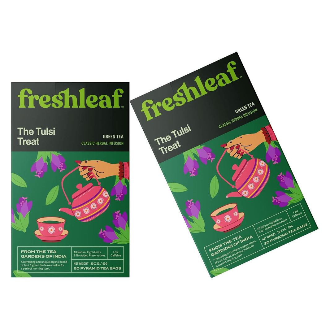 FRESHLEAF TULSI TREAT GREEN TEA 20 BAGS 40 GM - SuperMarcheStore