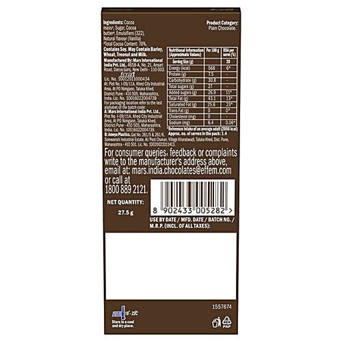 GALAXY FUSIONS DARK CHOCOLATE 70% COCOA 27.5GM - SuperMarcheStore