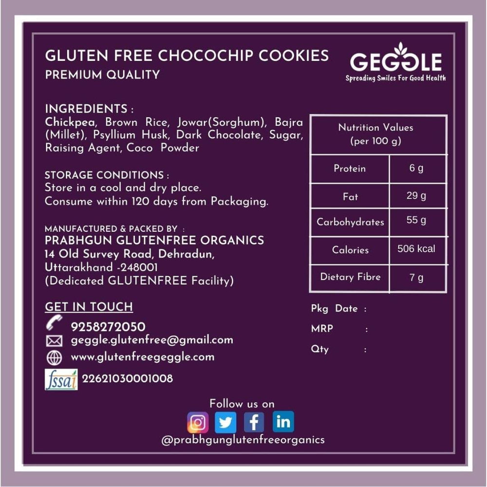 GEGGLE CHOCOCHIP COOKIES 145 GM - SuperMarcheStore
