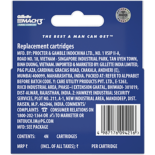 GILLETE MACH 3 TURBO CART 4 - SuperMarcheStore