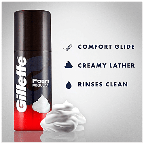 GILLETTE REGULAR SHAVING FOAM 196G - SuperMarcheStore