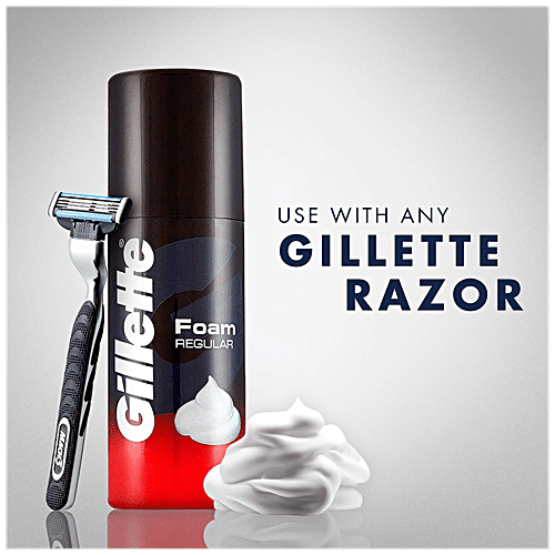 GILLETTE REGULAR SHAVING FOAM 196G - SuperMarcheStore