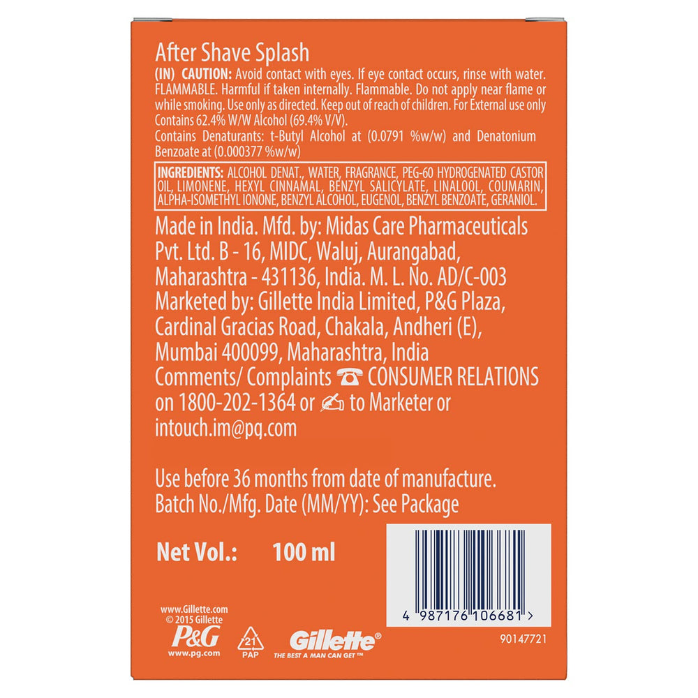 GILLLETTE PRO ICY COOL AFTER SHAVE SPLASH 100 ML - SuperMarcheStore