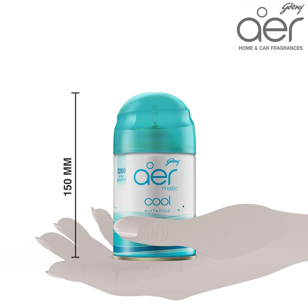 GODREJ AER MATIC COOL SURF BLUE SPRAY REFILL PACK 225 ML - SuperMarcheStore
