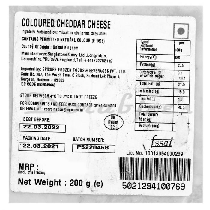 GRANDMA SINGLE TON RED CHEDDAR PORTION - SuperMarcheStore
