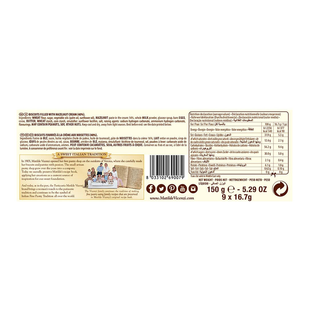 GRISBI COOKIES HAZELNUT CREAM BX 150G - SuperMarcheStore