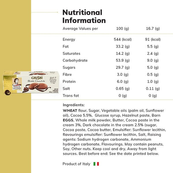 GRISBI VANILLA CREAM COOKIES 150G - SuperMarcheStore