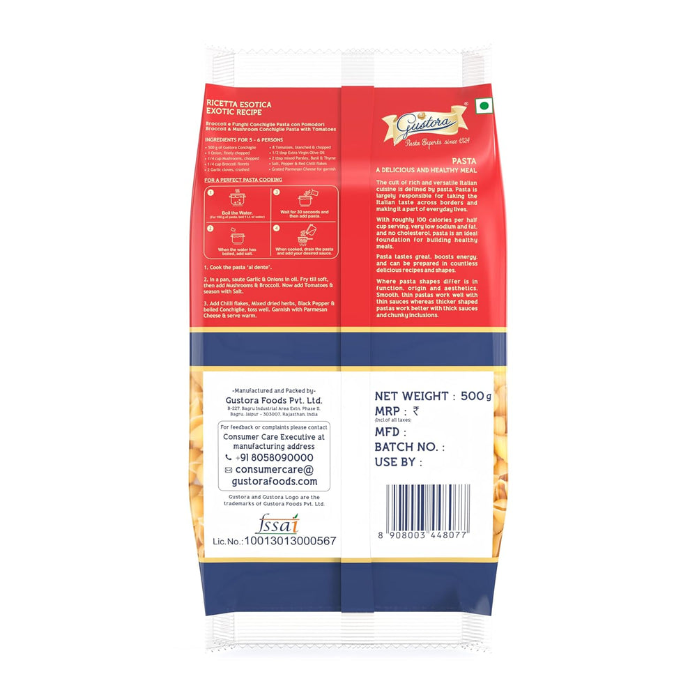 GUSTORA PASTA CONCHIGLIE 500 GM - SuperMarcheStore