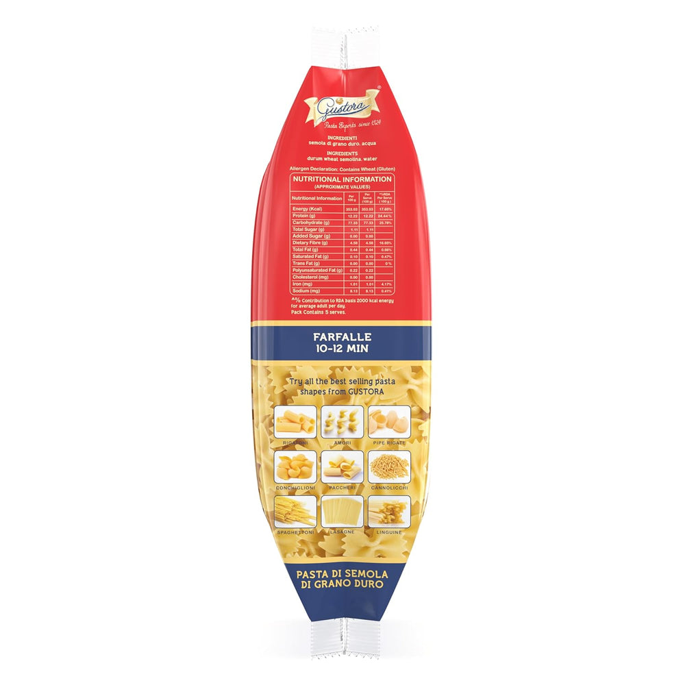GUSTORA PASTA FARFALLE 500 GM - SuperMarcheStore