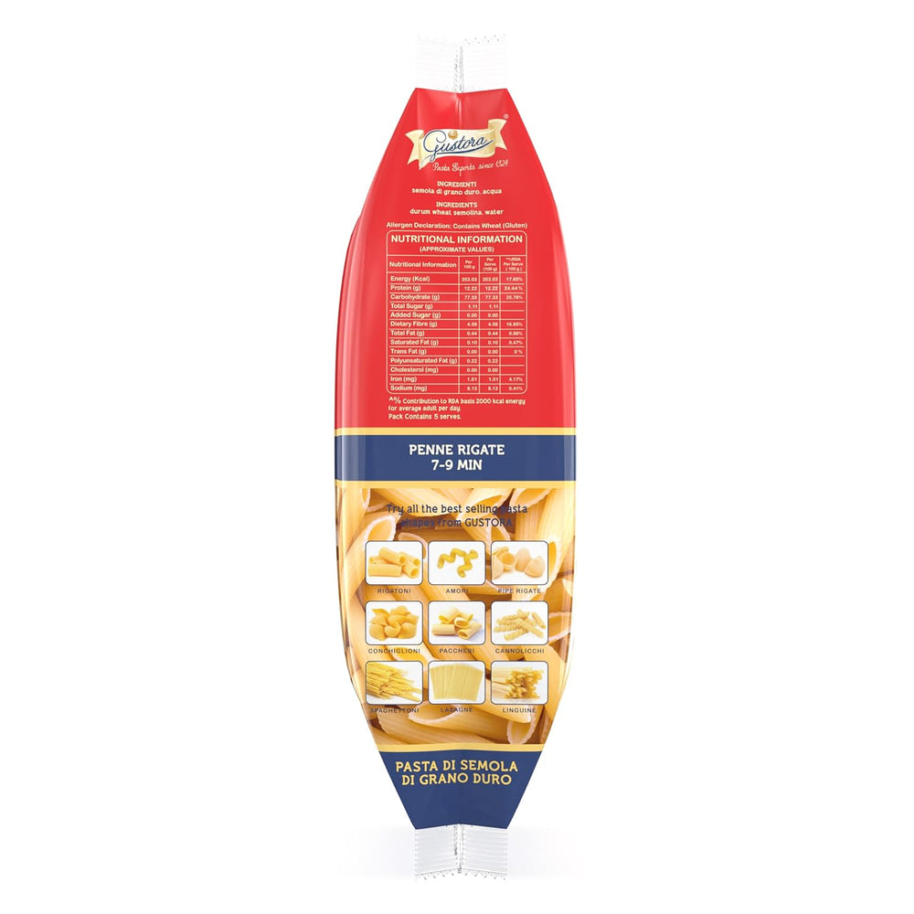GUSTORA PASTA PENNE RIGATE 500 GM - SuperMarcheStore