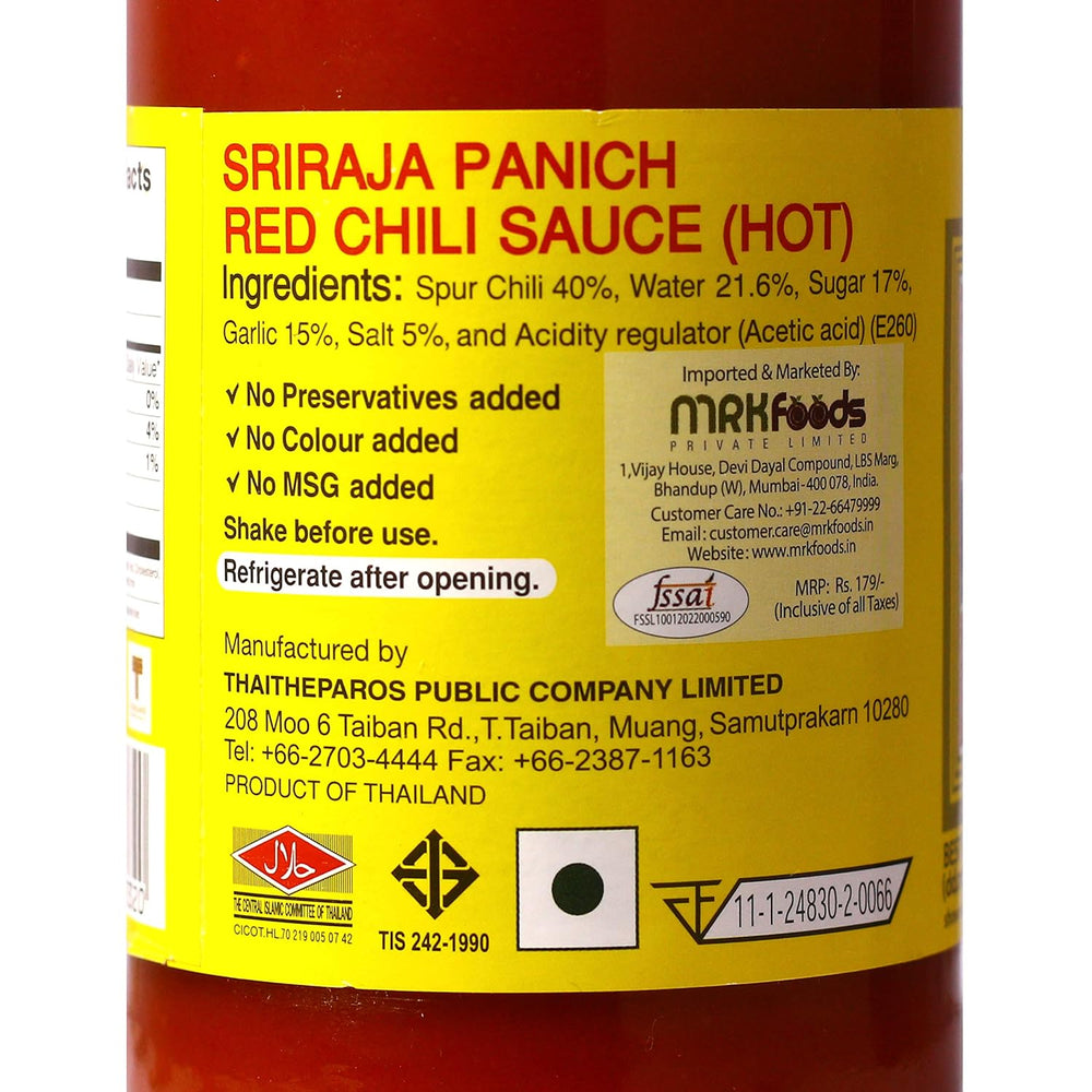 HOR SRIRAJA PANICH CHILLI SAUCE 570 GM - SuperMarcheStore
