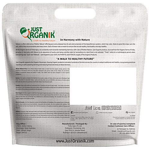 JUST ORGANIK WHOLE WHEAT CHAKKI FLOUR 5KG - SuperMarcheStore