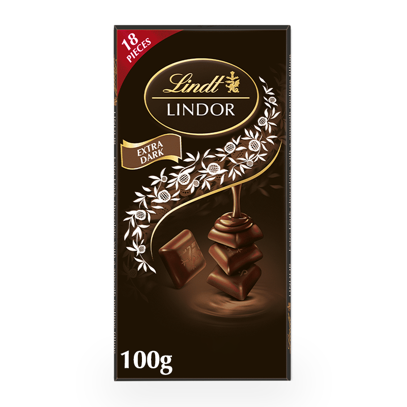 LINDT LINDOR 18 INDIVISUAL PCS EXTRA DARK CHOC 100 GM