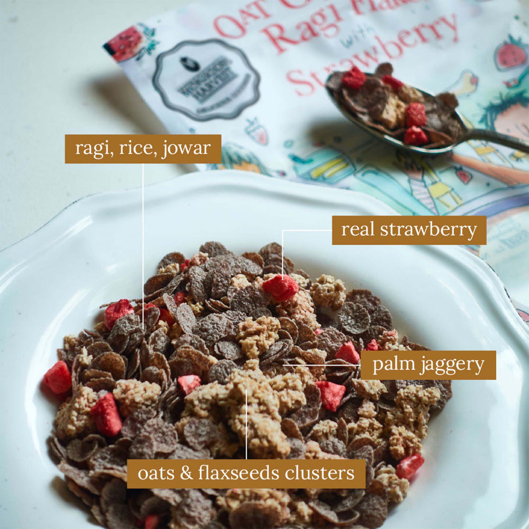 MONSOON HARVEST OAT CLUSTERS & RAGI FLAKES WITH STRAWBERRY 350G
