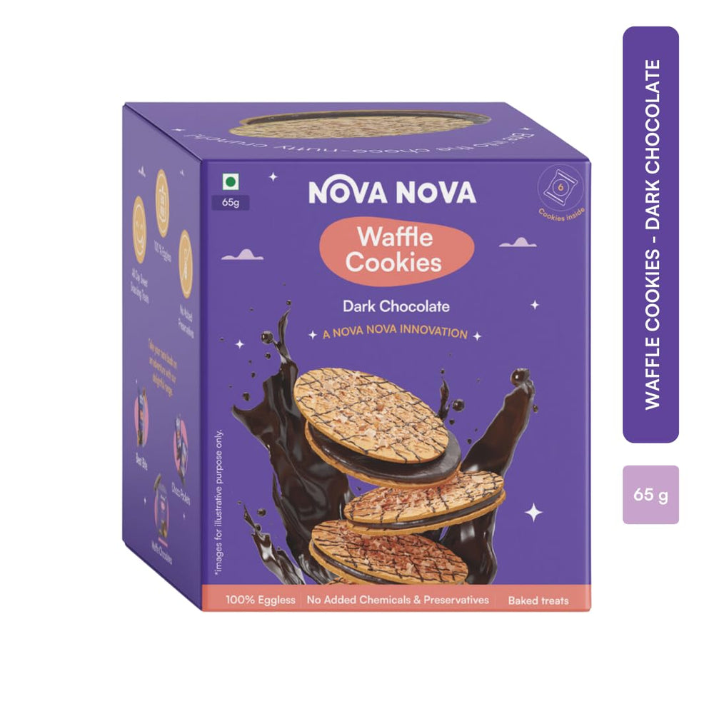NOVA NOVA WAFFLE COOKIES DARK CHOCOLATE 65 GM - SuperMarcheStore