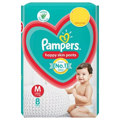PAMPERS HAPPY SKIN PANTS MEDIUM 7-12KG 8N