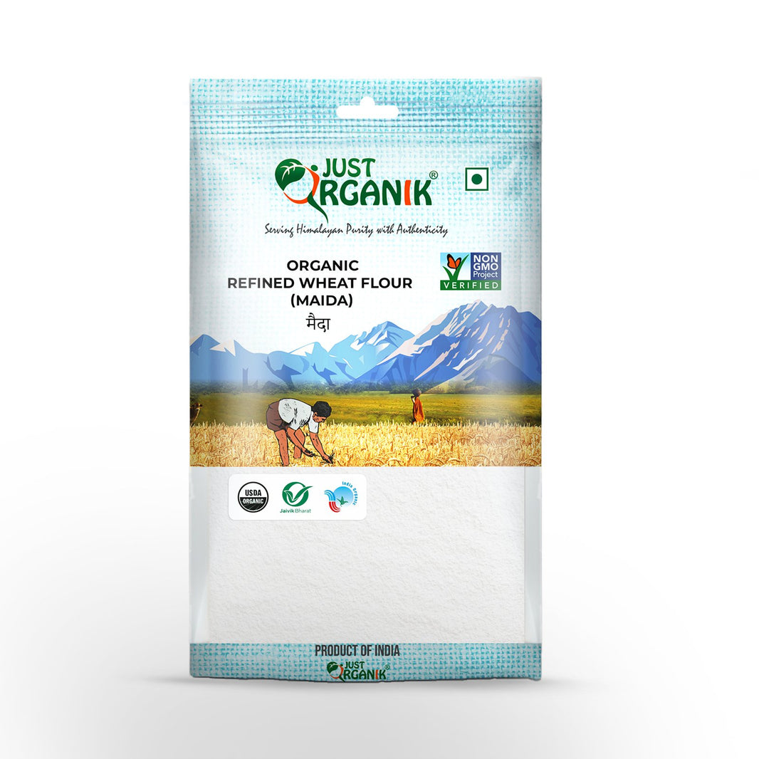 JUST ORGANIK REFINED WHEAT FLOUR 500G