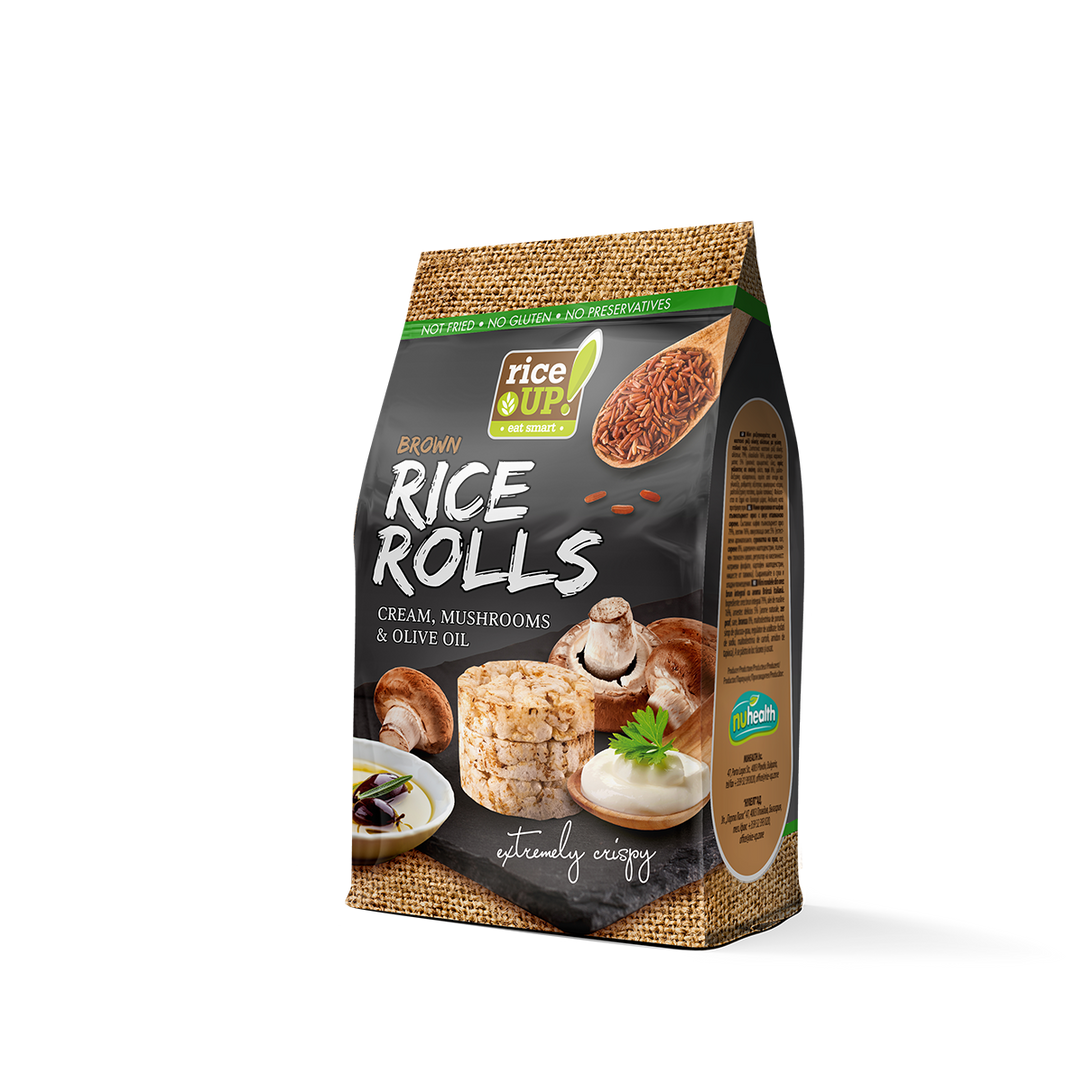 RICE UP RICE ROLLS CREAM,MUSHROOMS & OLIVE OIL 50G