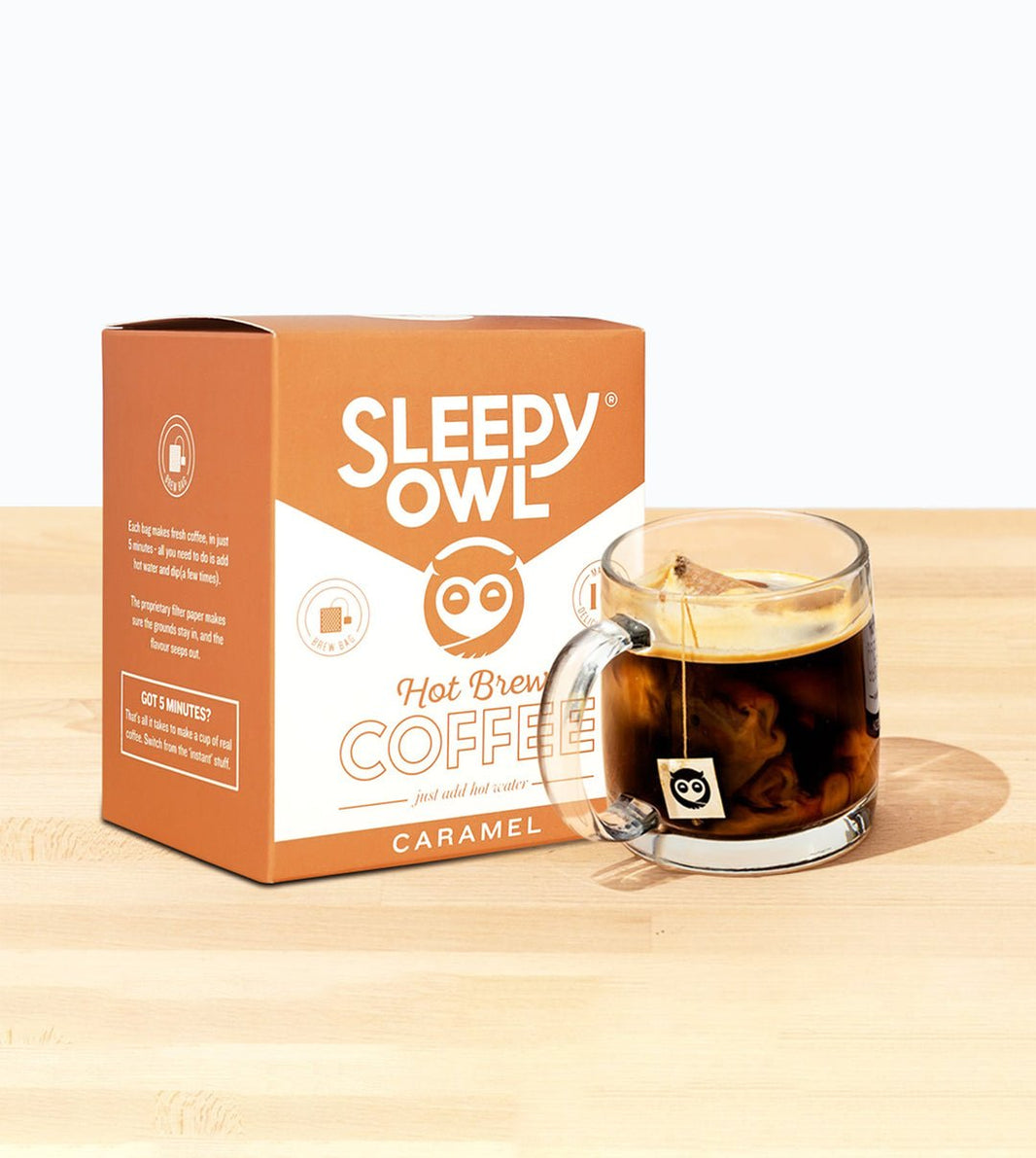 SLEEEPY OWL HOT BREW CARAMEL 10*10 - SuperMarcheStore