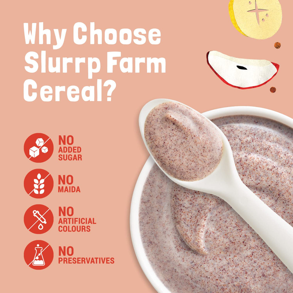SLURP FARM CEREAL RAGI APPLE N BANANA 200 GM - SuperMarcheStore