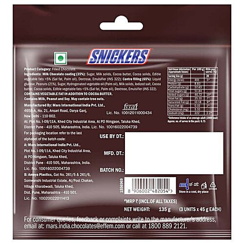 SNICKERS VALUE PACK 3IN1 135G - SuperMarcheStore