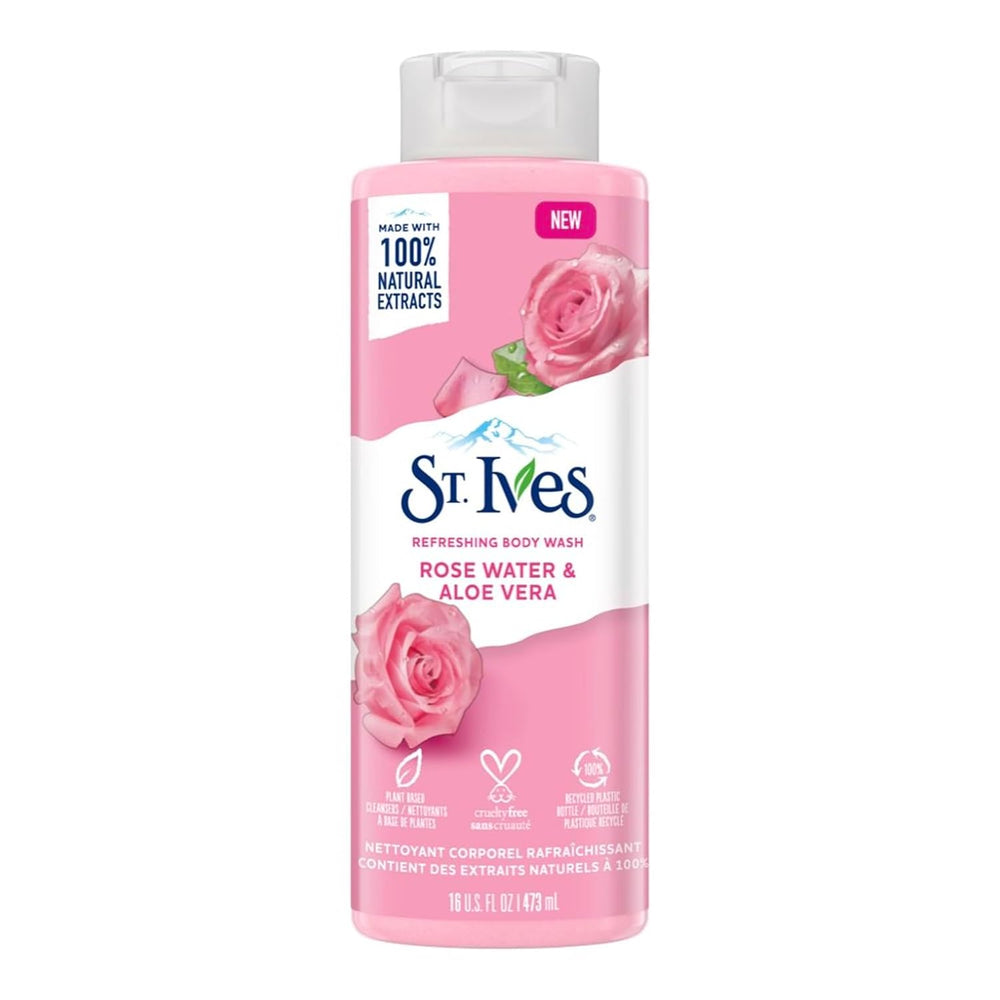 ST IVES ROSE WATER N ALOE VERA BODY WASH 473 ML - SuperMarcheStore