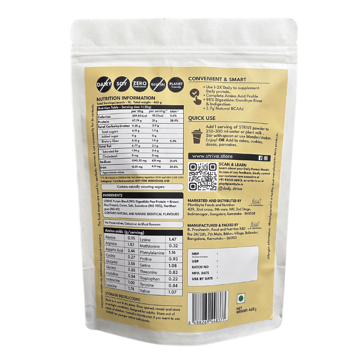 STRIVE DOUBLE CHOCOLATE PROTEIN POWDER - SuperMarcheStore