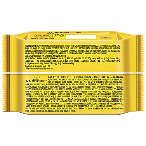 SUNFEAST BOUNCE PINEAPPLE CREME BISCUITS 64 GM - SuperMarcheStore
