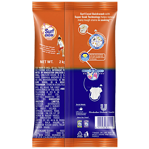 SURF EXCEL QUICK WASH POUCH 2KG - SuperMarcheStore