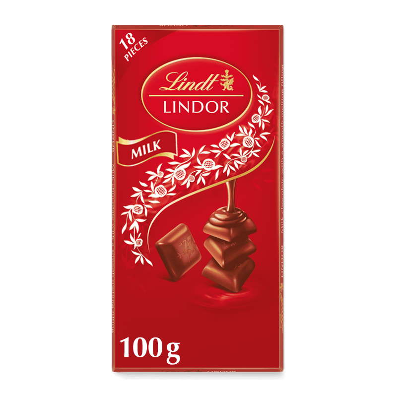 LINDT LINDOR 18 INDIVISUAL PCS MILK CHOC 100 GM