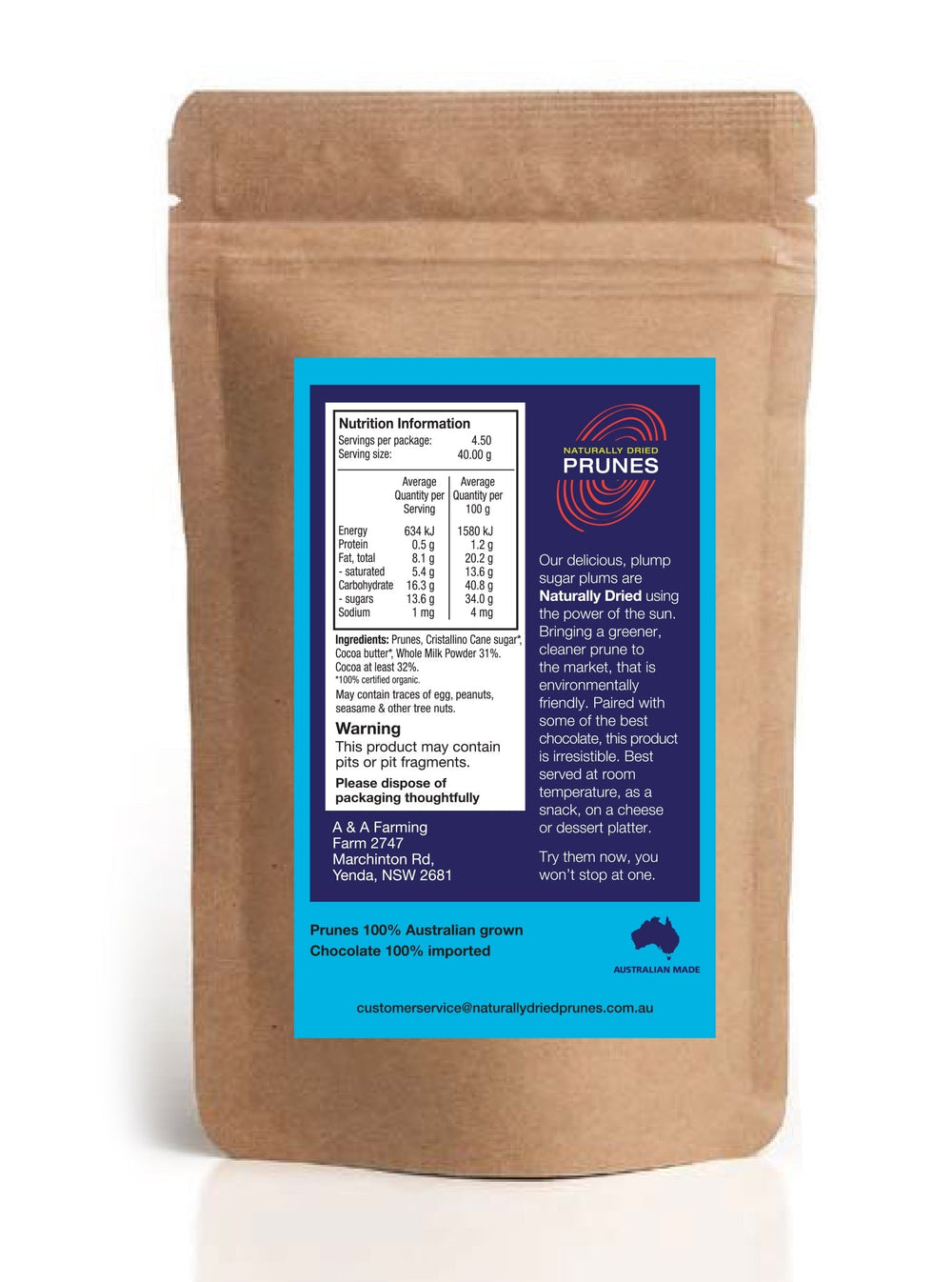 TBC WHITE CHOCOLATE PRUNES - SuperMarcheStore