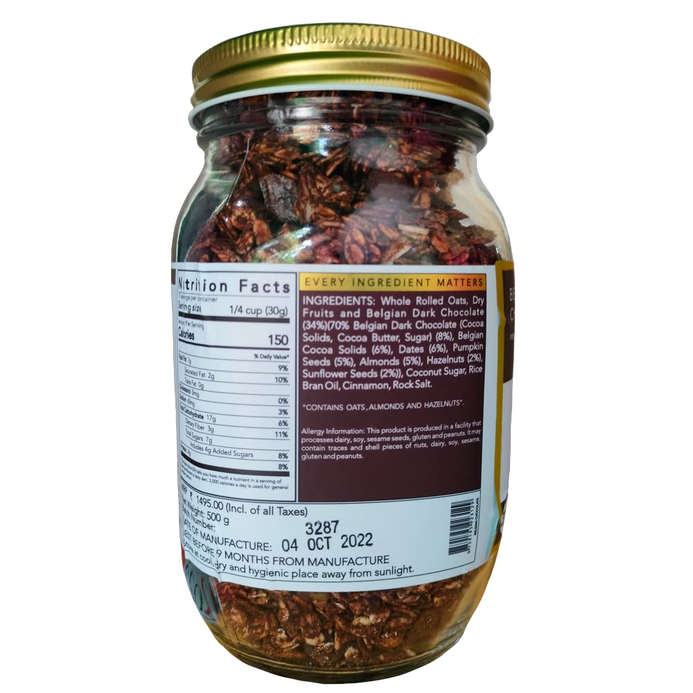THE NIBBLE BOX BELGIAN DARK CHOCOLATE GRNL 500 JAR - SuperMarcheStore