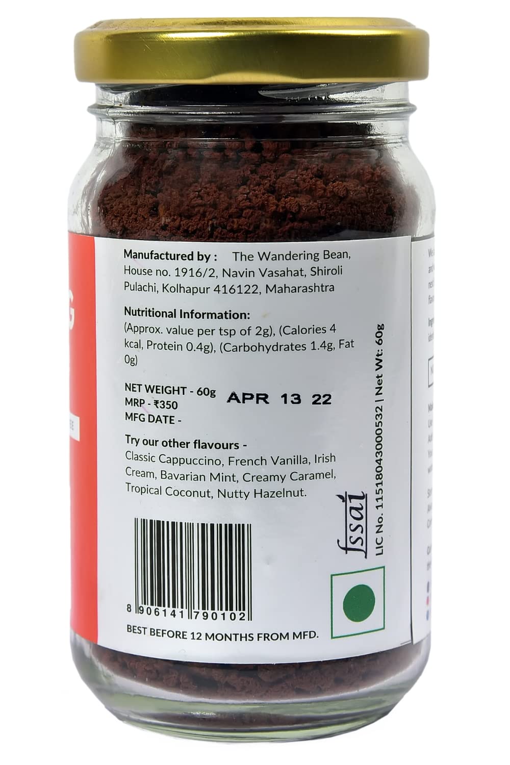 THE WANDERING BEAN CHOCO ORANGE COFFEE 60 GM - SuperMarcheStore