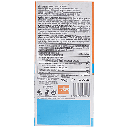 TRAPA MILK WITH ALMONDS COLLECTION 95 GM - SuperMarcheStore