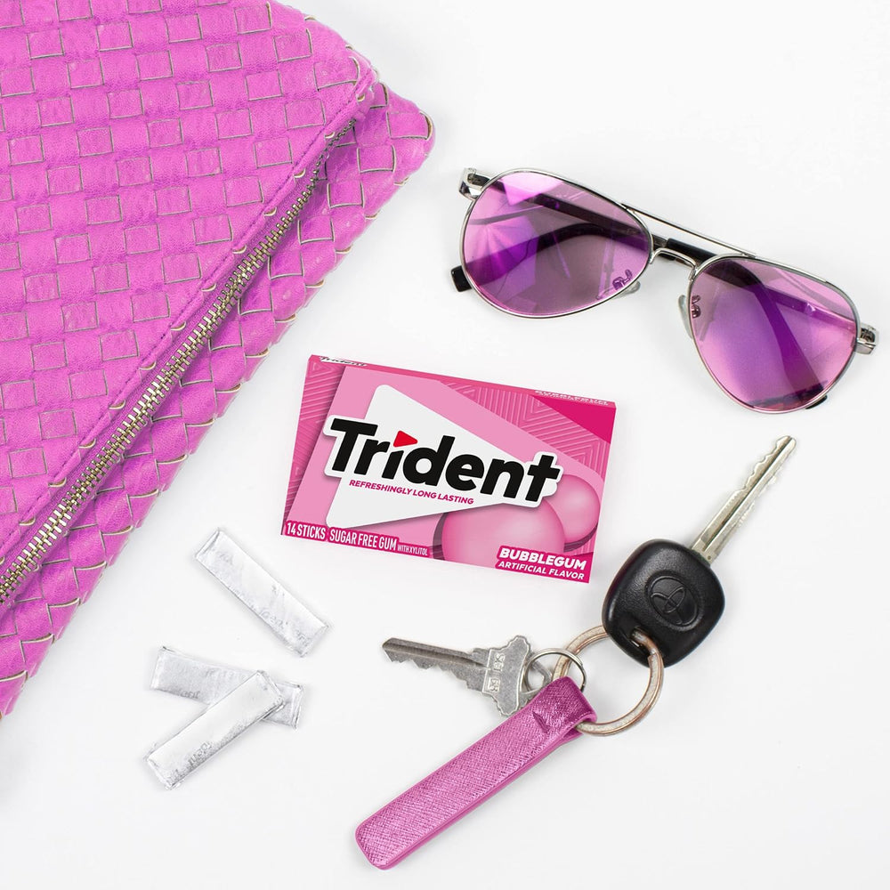 TRIDENT SUGAR FREE GUM WITH XYLITOL BUBBLEGUM 14N - SuperMarcheStore