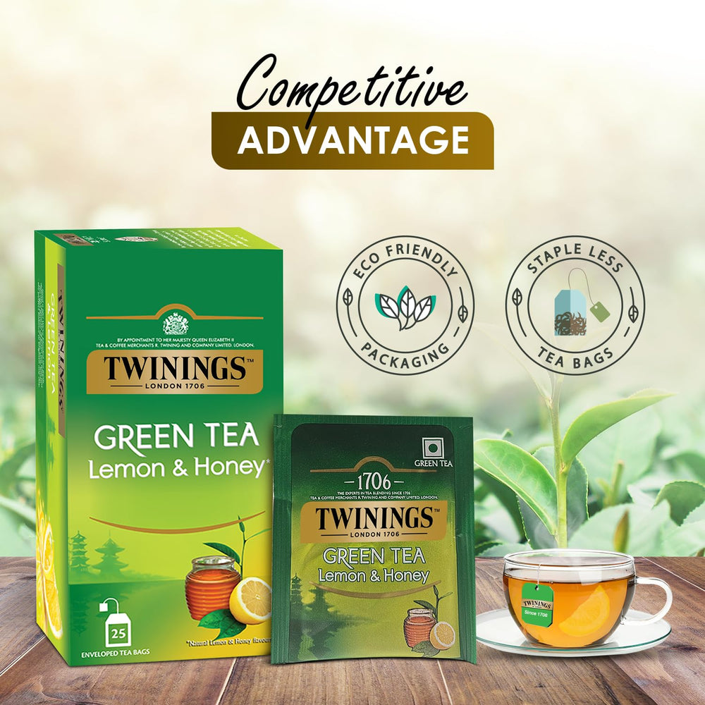 TWININGS GREEN TEA LEMON&HONEY BX 25P - SuperMarcheStore