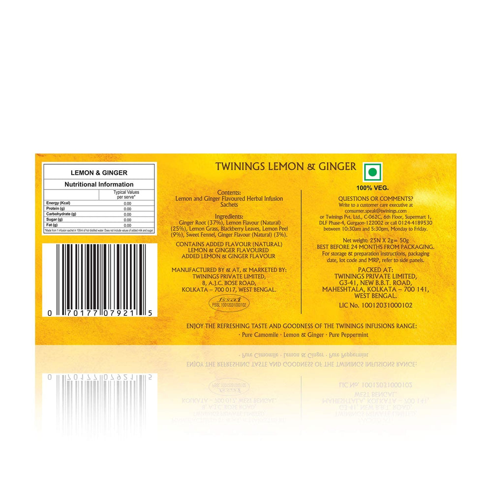 TWININGS TEA BAG LEMON & GINGER 25P - SuperMarcheStore