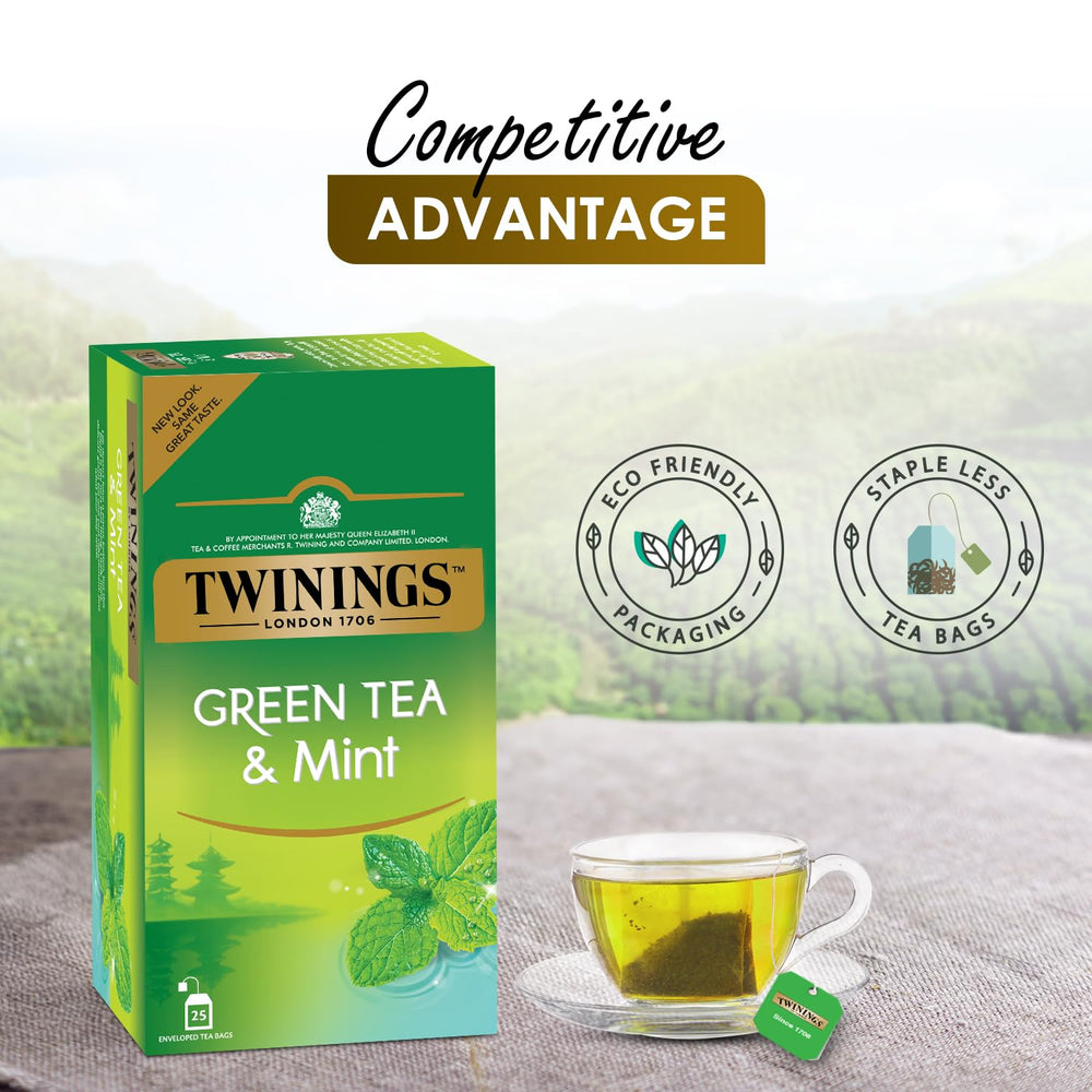 TWINNING GREEN TEA MINT 25 BAGS - SuperMarcheStore