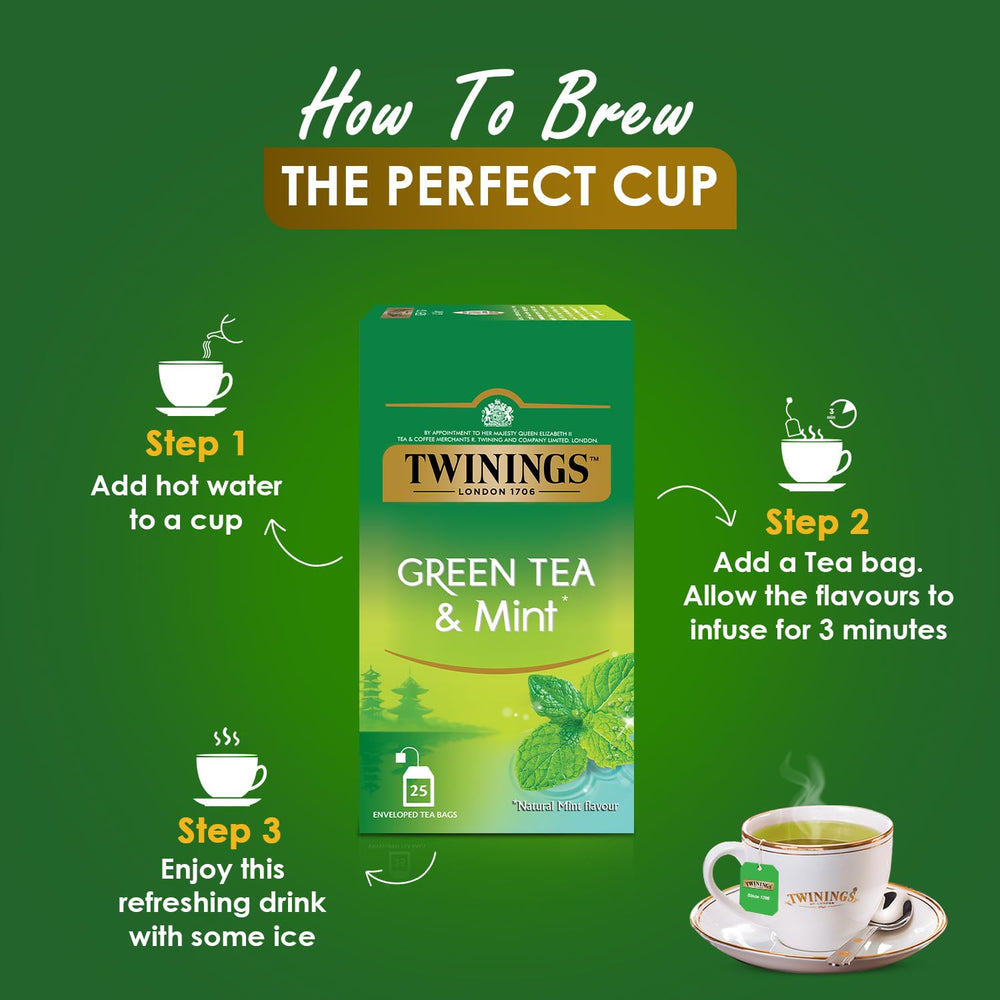 TWINNING GREEN TEA MINT 25 BAGS - SuperMarcheStore