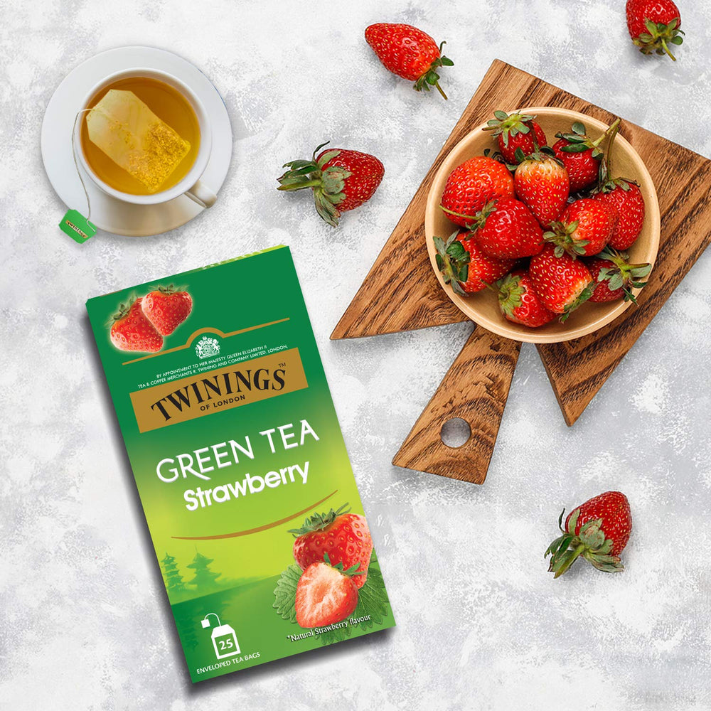 TWINNING GREEN TEA STRAWBERRY 25 BAGS - SuperMarcheStore