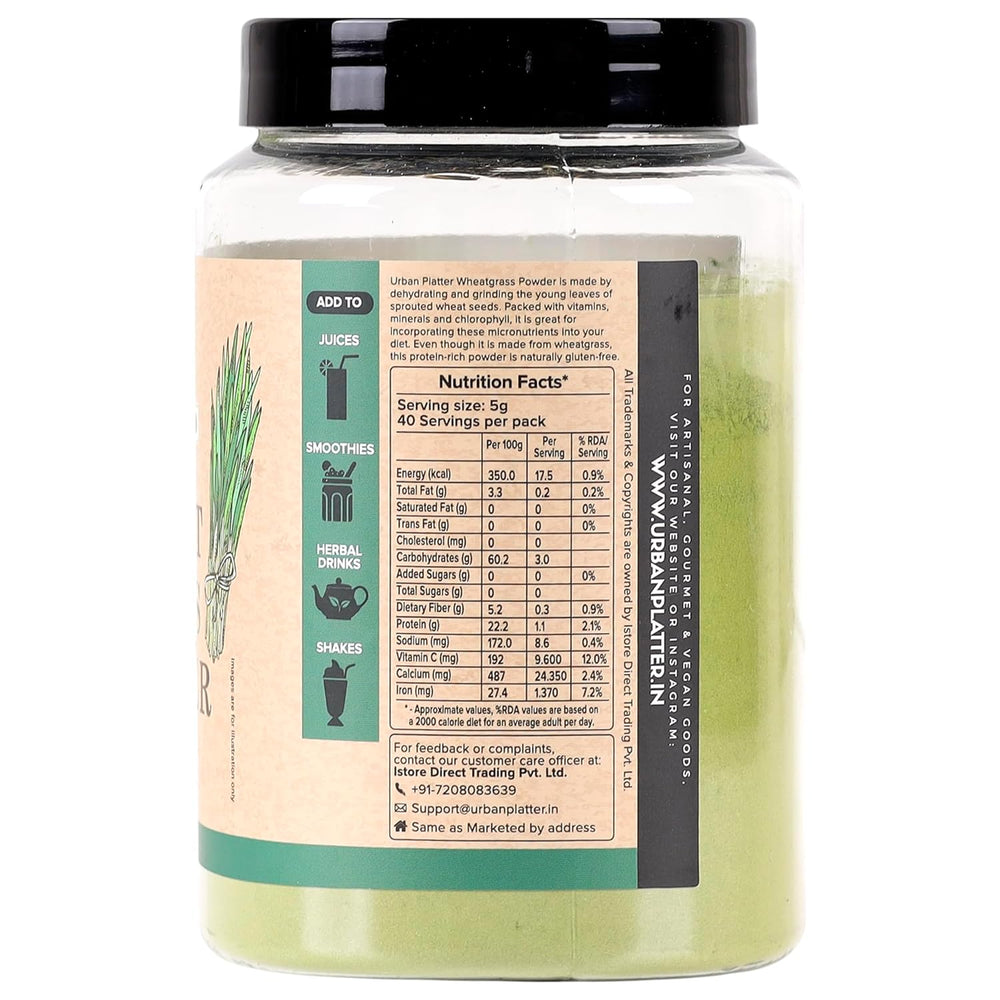 URBAN PLATTER ORGANIC WHEAT GRASS POWDER 200 GM - SuperMarcheStore