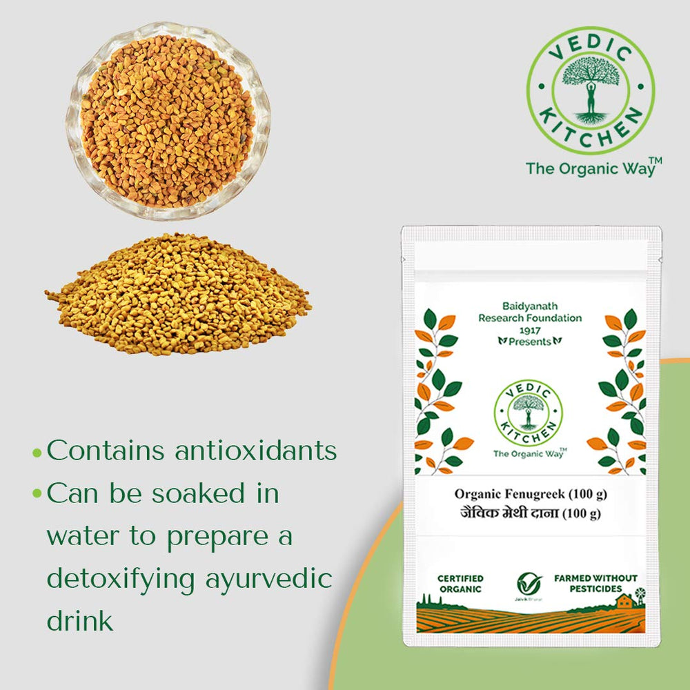 VEDIC KITCHEN ORGANIC FENUGREEK SEEDS 100 GM - SuperMarcheStore